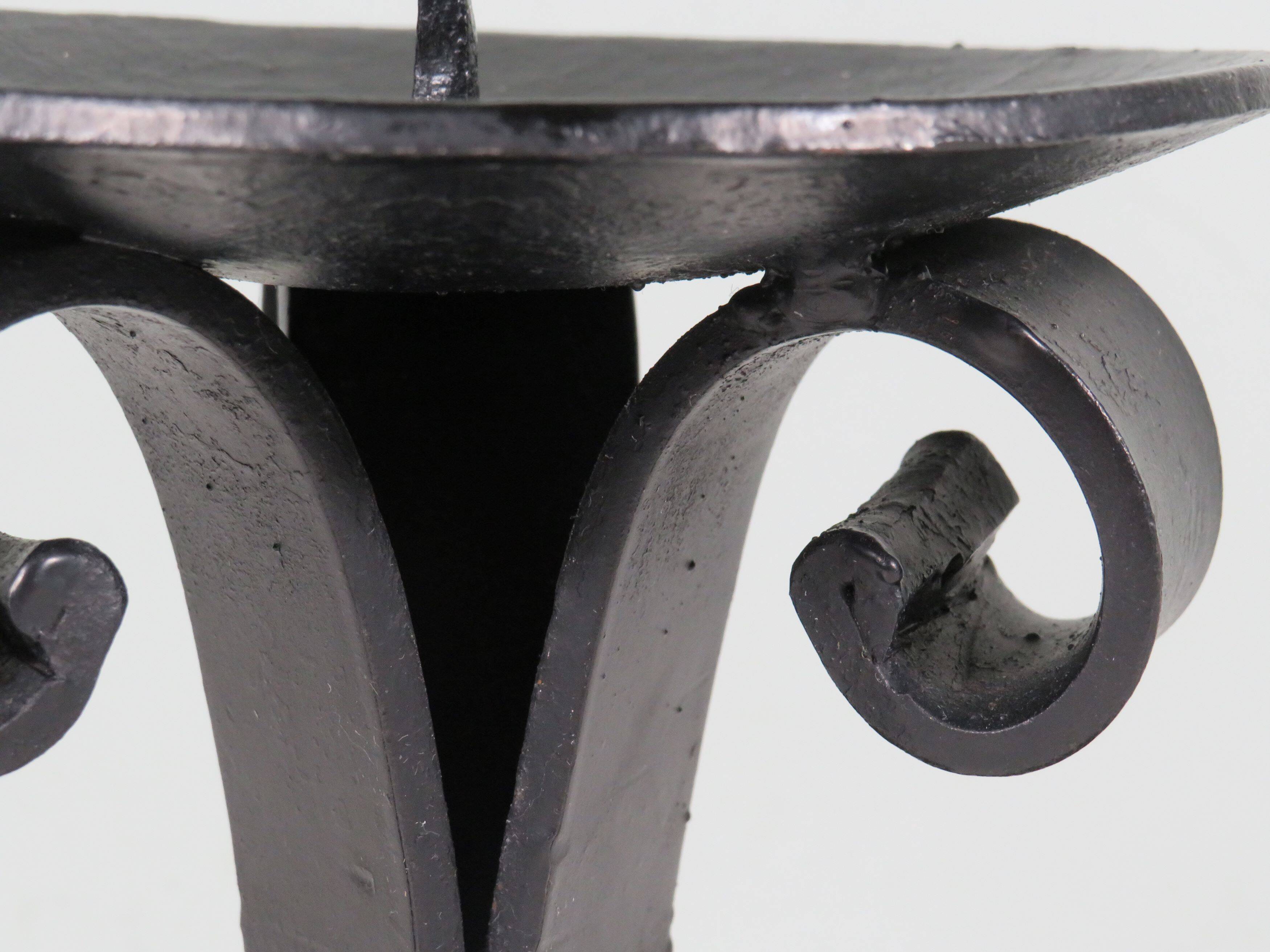 Hand forged vintage candlestick for large candle.