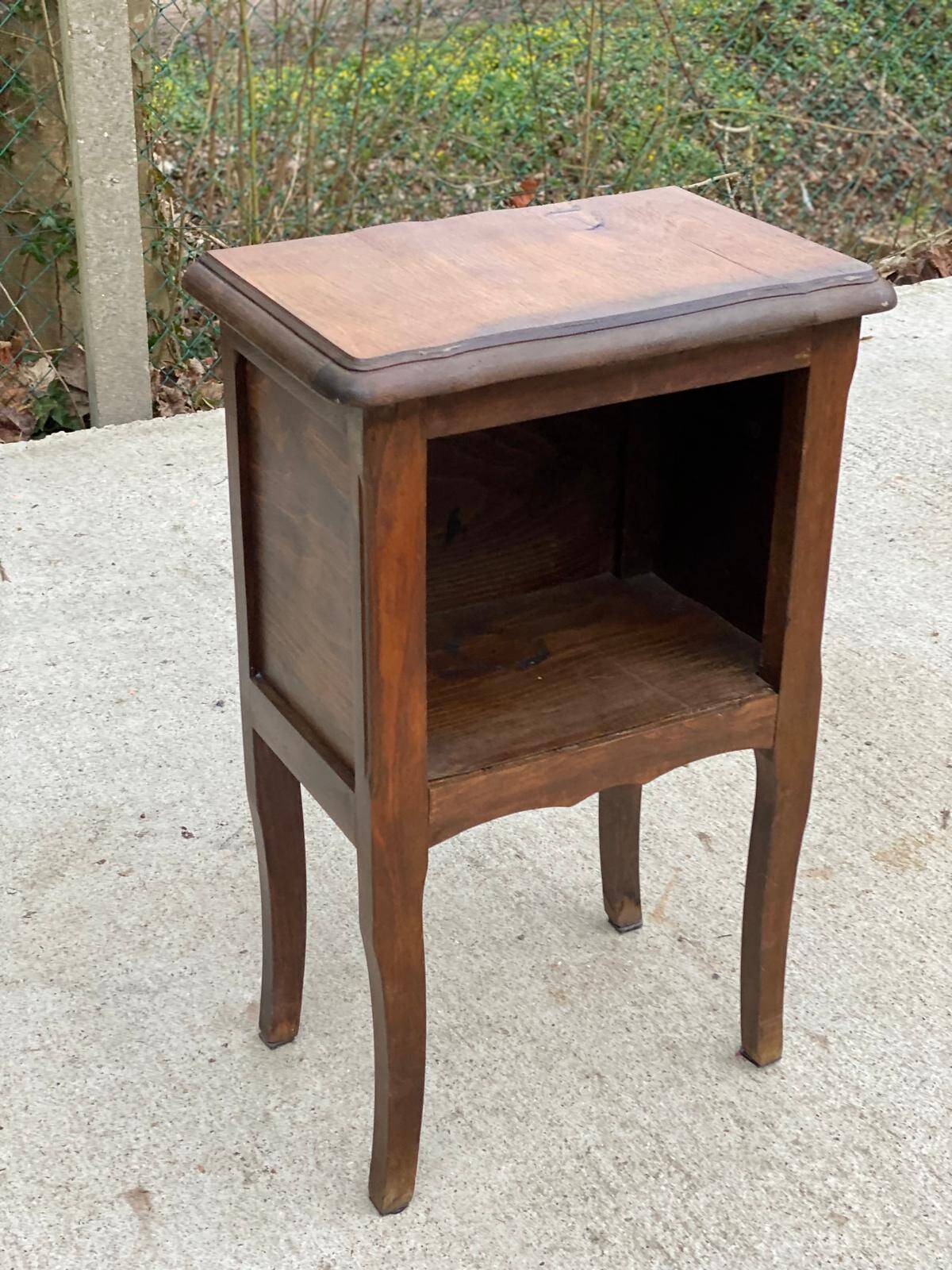 Louis XV bedside table in dark matte oak