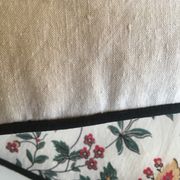 Cushion in old linen canvas 19th old black piping