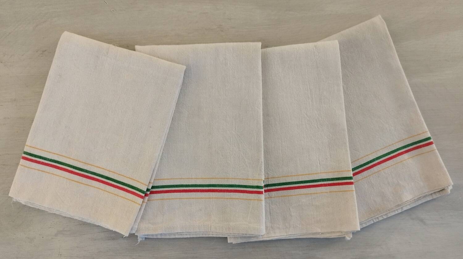 Old Métis Cotton Linen Tea Towels Made in France