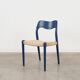 Chaise en teck bleue, design danois, années 1960, designer : Niels Otto Møller
