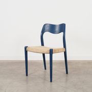 Blue teak chair, Danish design, 1960s, designer: Niels Otto Møller