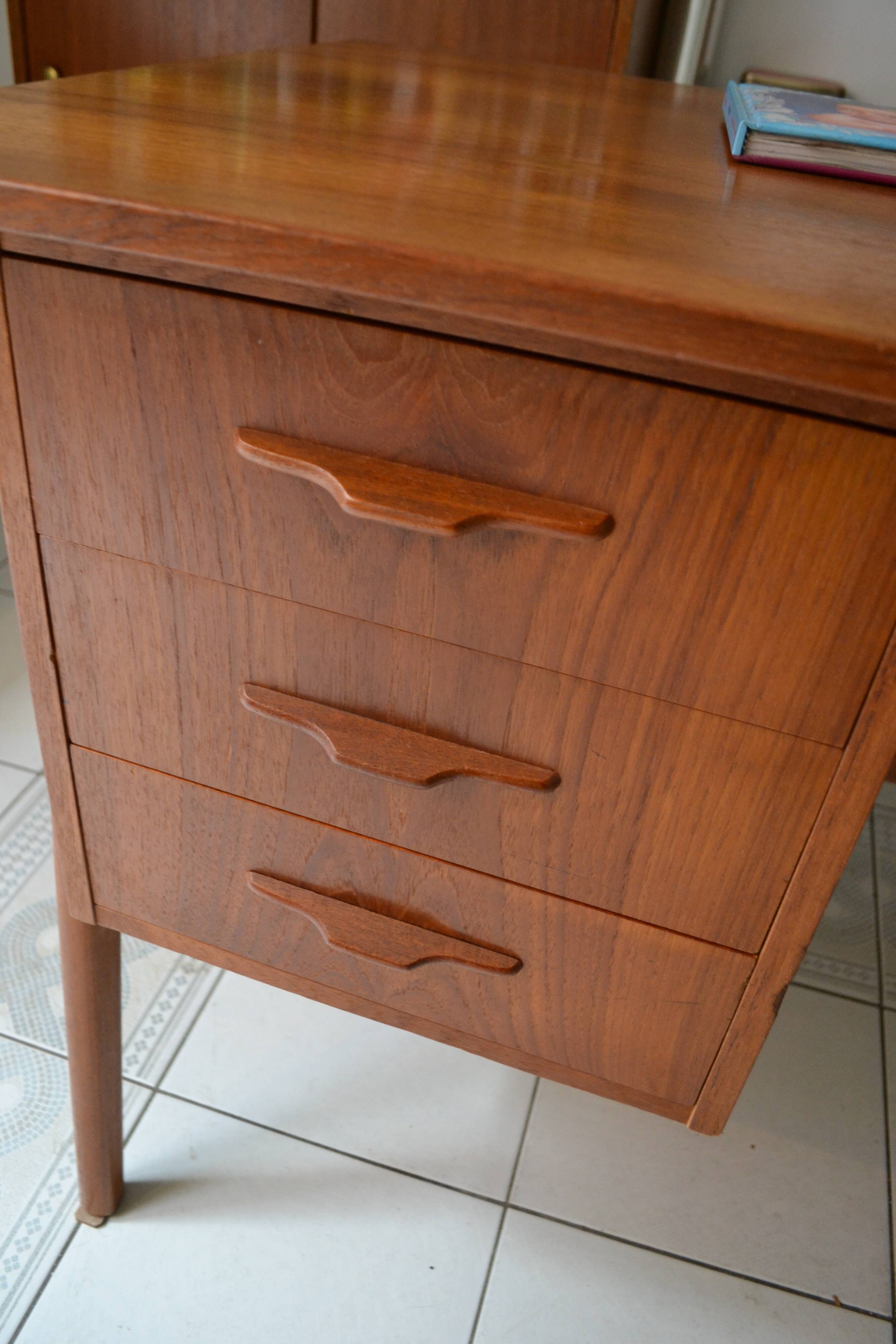 Scandinavian office 60s teak foot compass