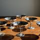 Set of 6 metal ice cream cups on flower-shaped feet