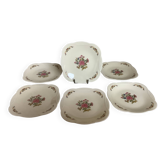 Six petites assiettes à fleurs Raynaud Limoges