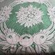 Bedspread, vintage, crocheted, floral, square mesh.