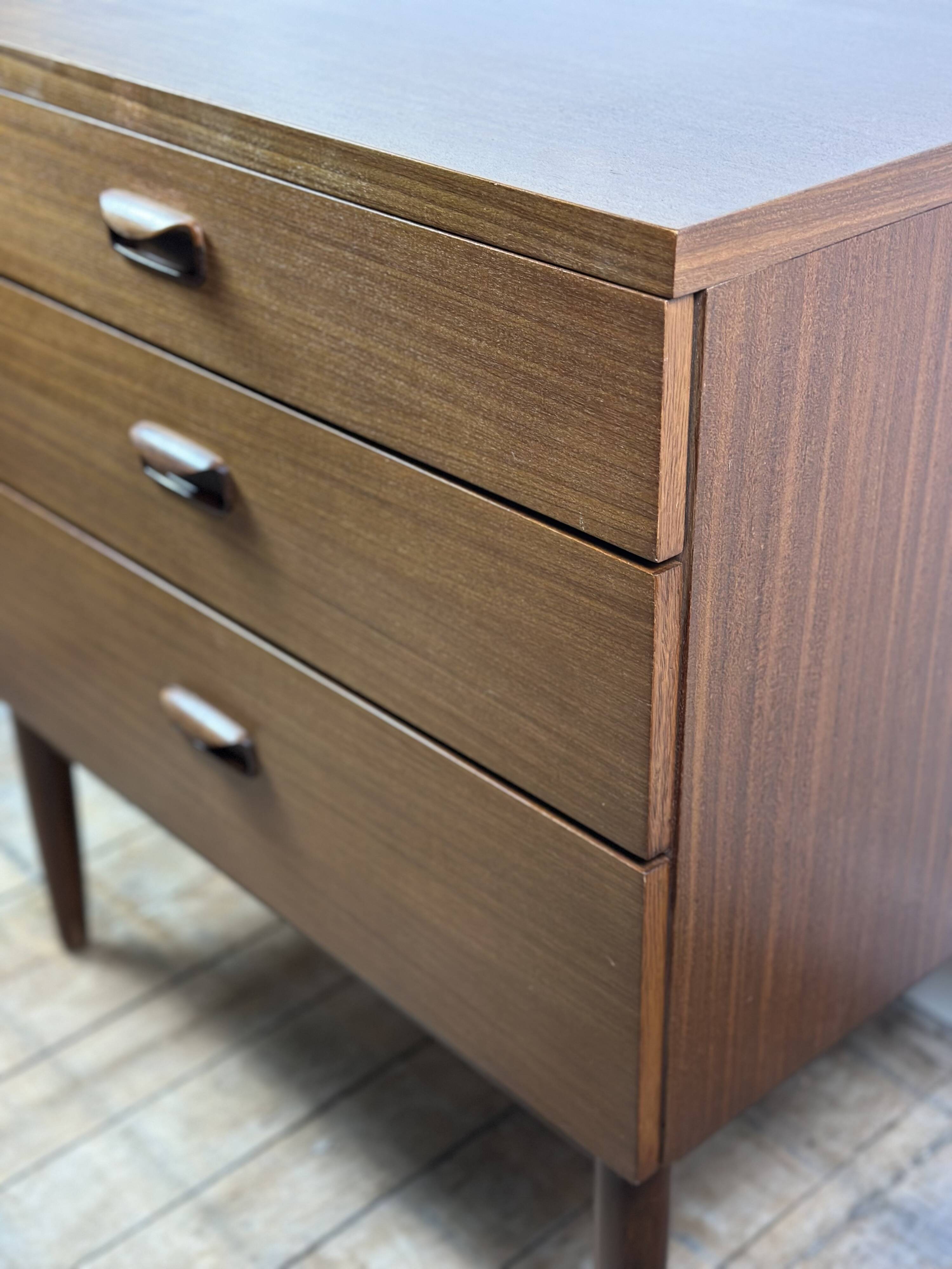 Vintage 1960 Wrighton English Teak Chest of Drawers
