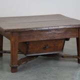 Late 18th-century Spanish coffee table with a deep drawer and a beautiful patina