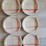 Set de 6 assiettes décor torchon