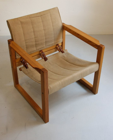 Armchair Safari Linen Ikea Vintage designer Karin Mobring