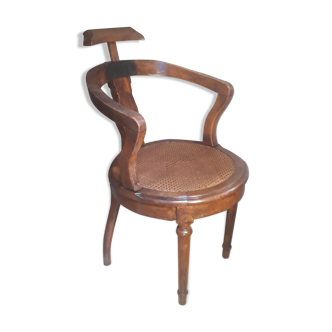 Armchair with solid wooden back seated canne 1900
