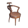 Fauteuil avec dossier en bois massif assise cannée 1900