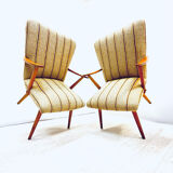 A pair vintage Cocktail chairs with stripes