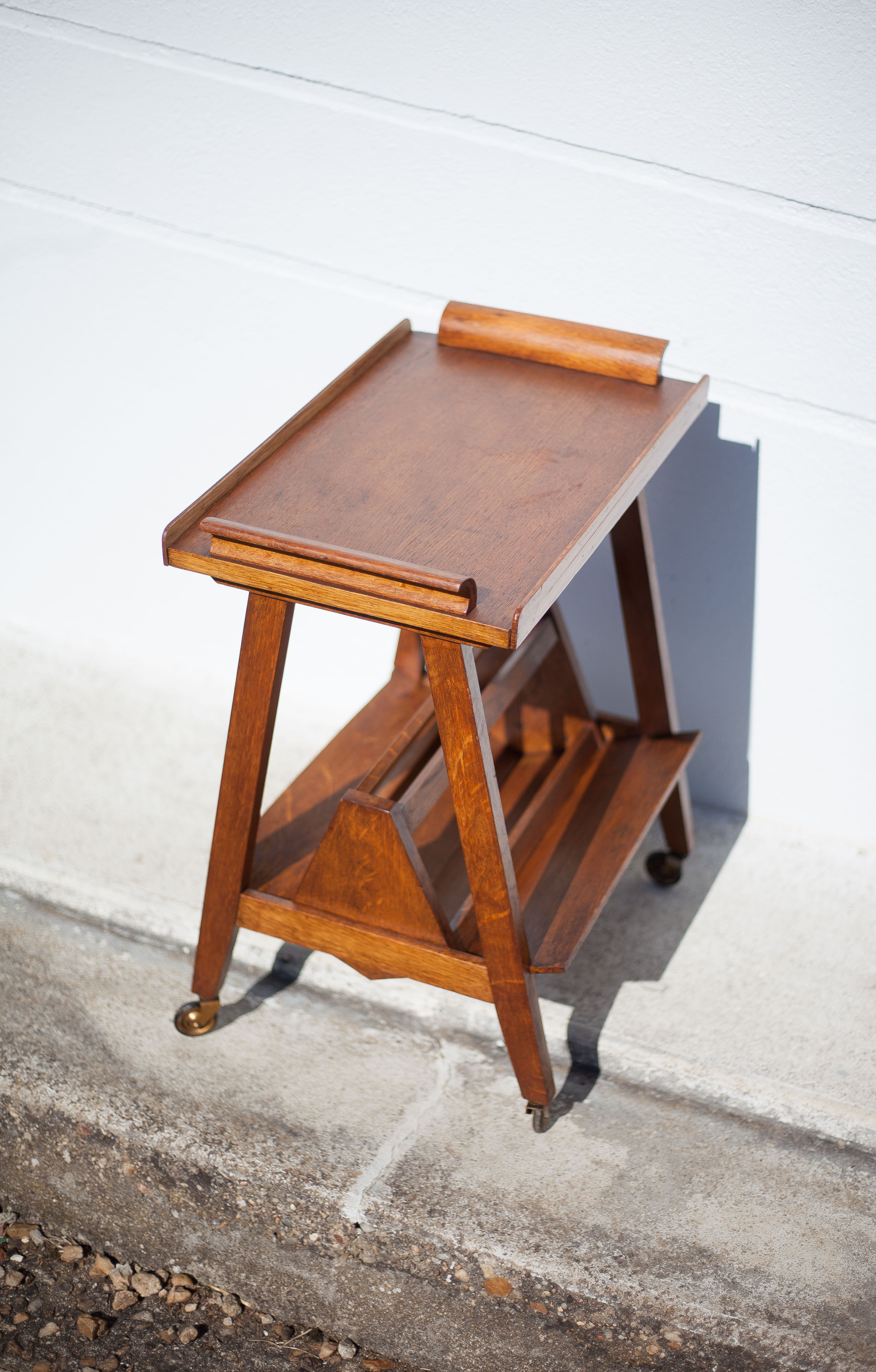 Wooden service on wheels