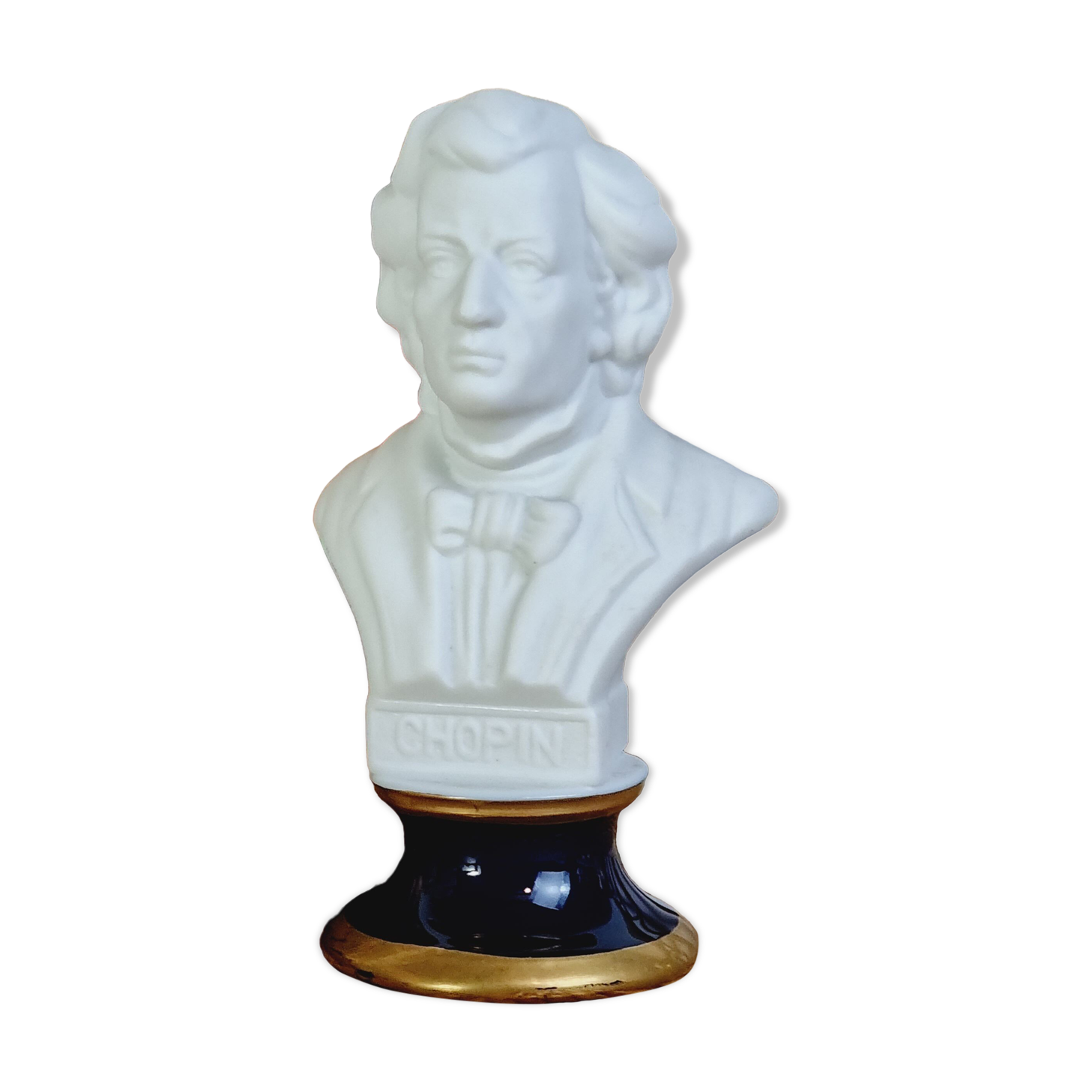 Small Chopin bust in white biscuit