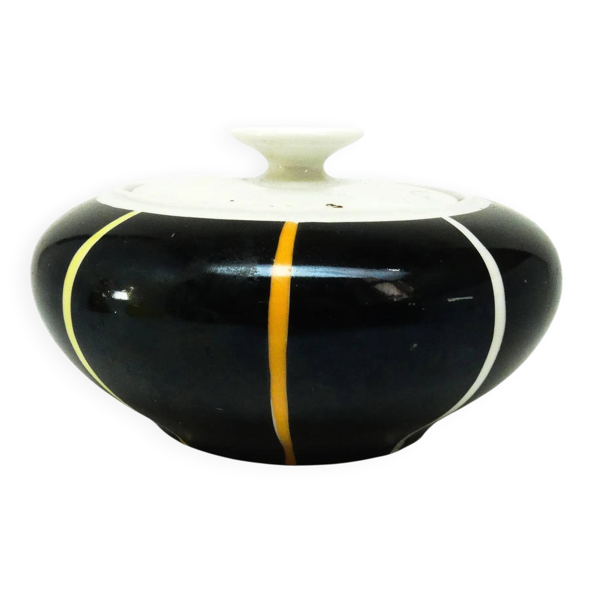 Sugar bowl, Art Deco, porcelain, Volksstedt, Germany, 1960s