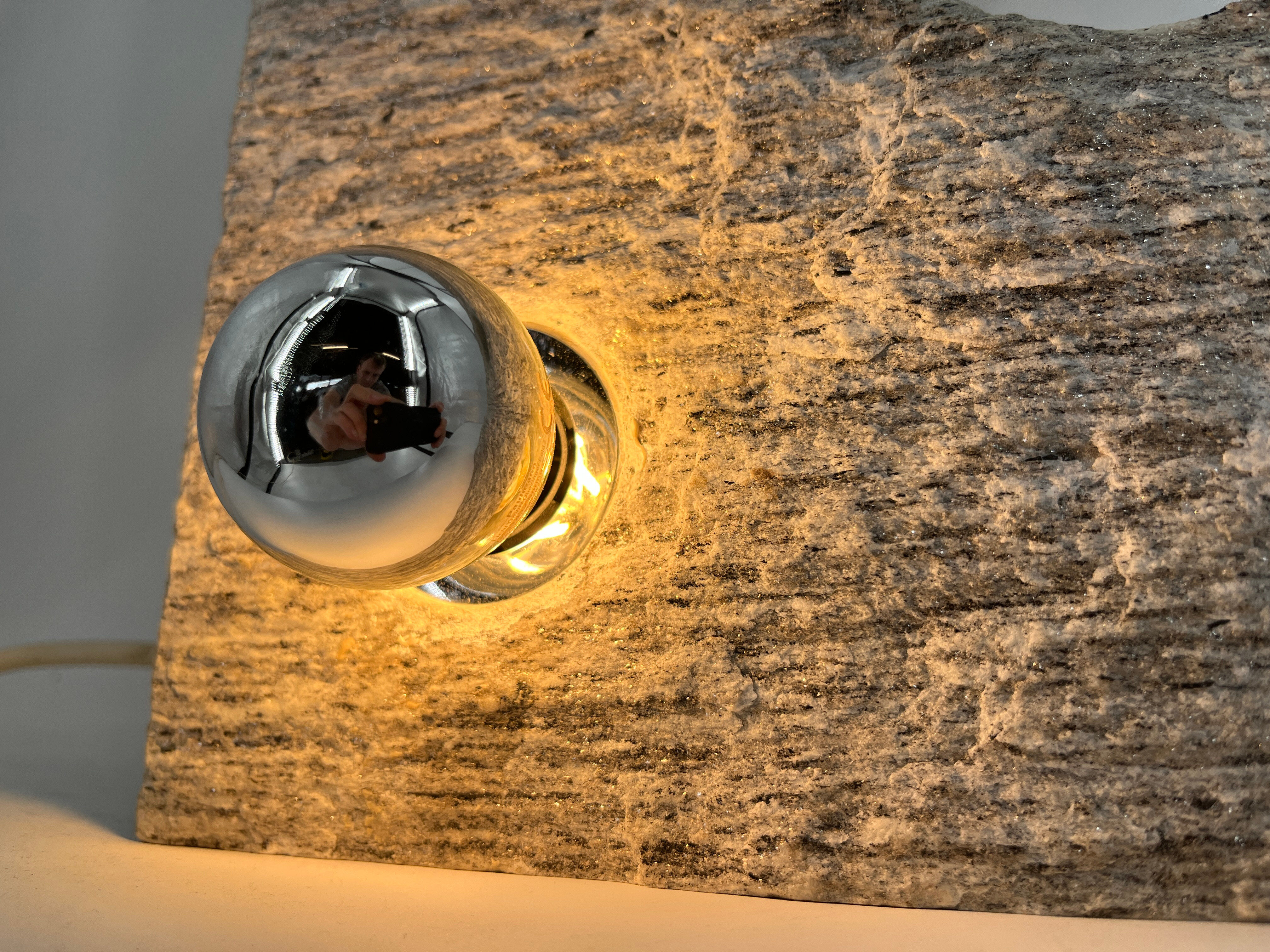 Post modern stone table lamp, 1970s