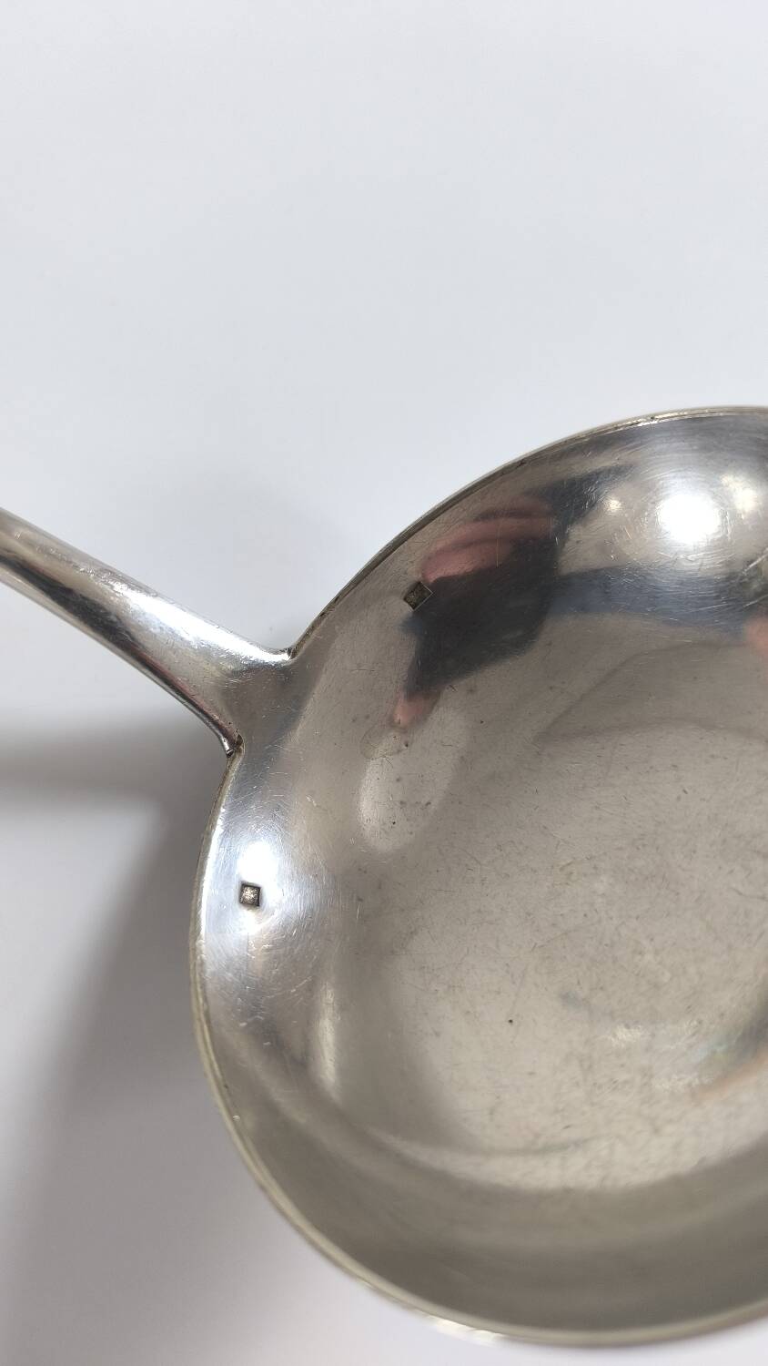 Solid silver serving ladle