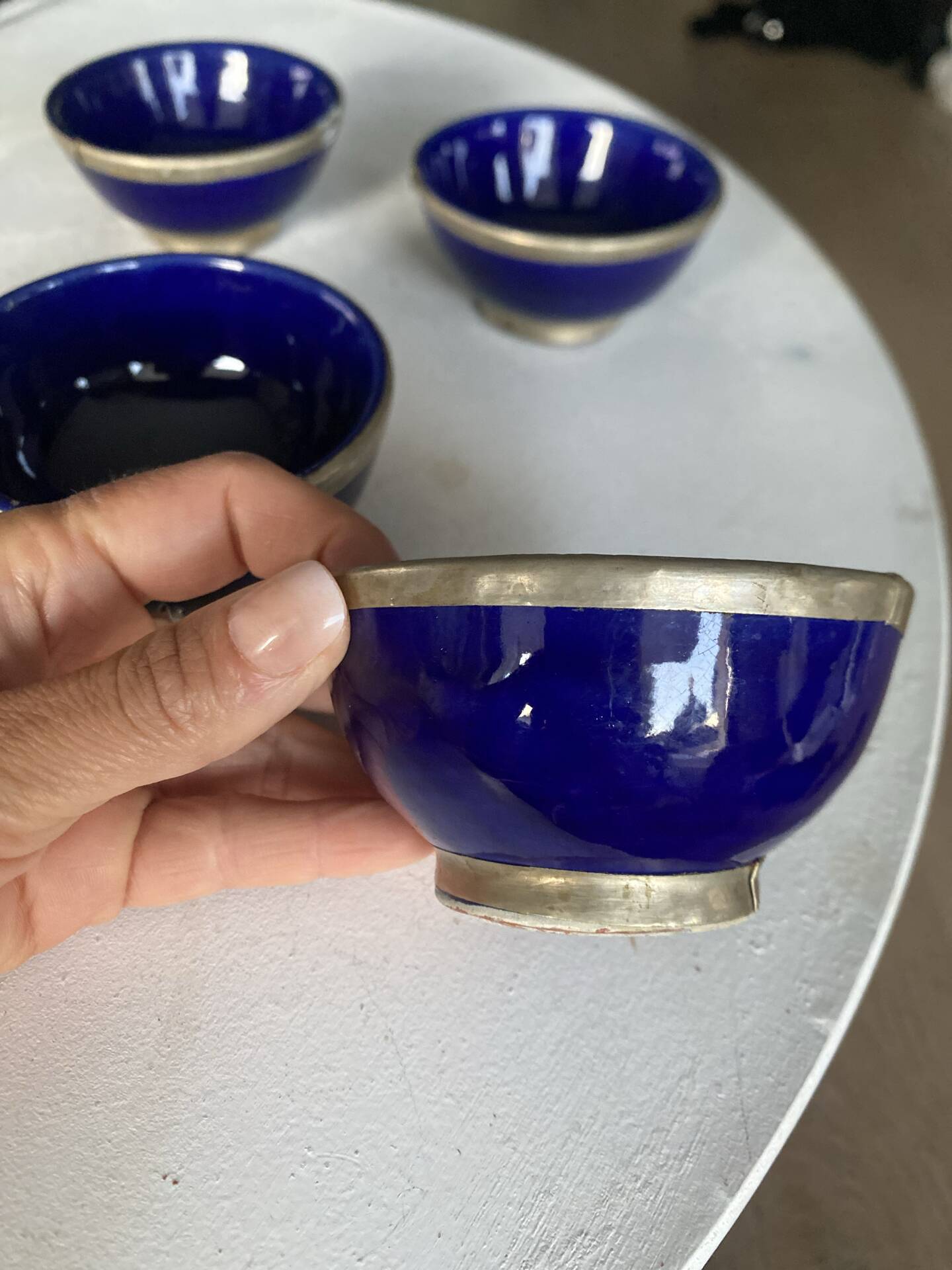 Moroccan blue ceramic bowl, in excellent condition.