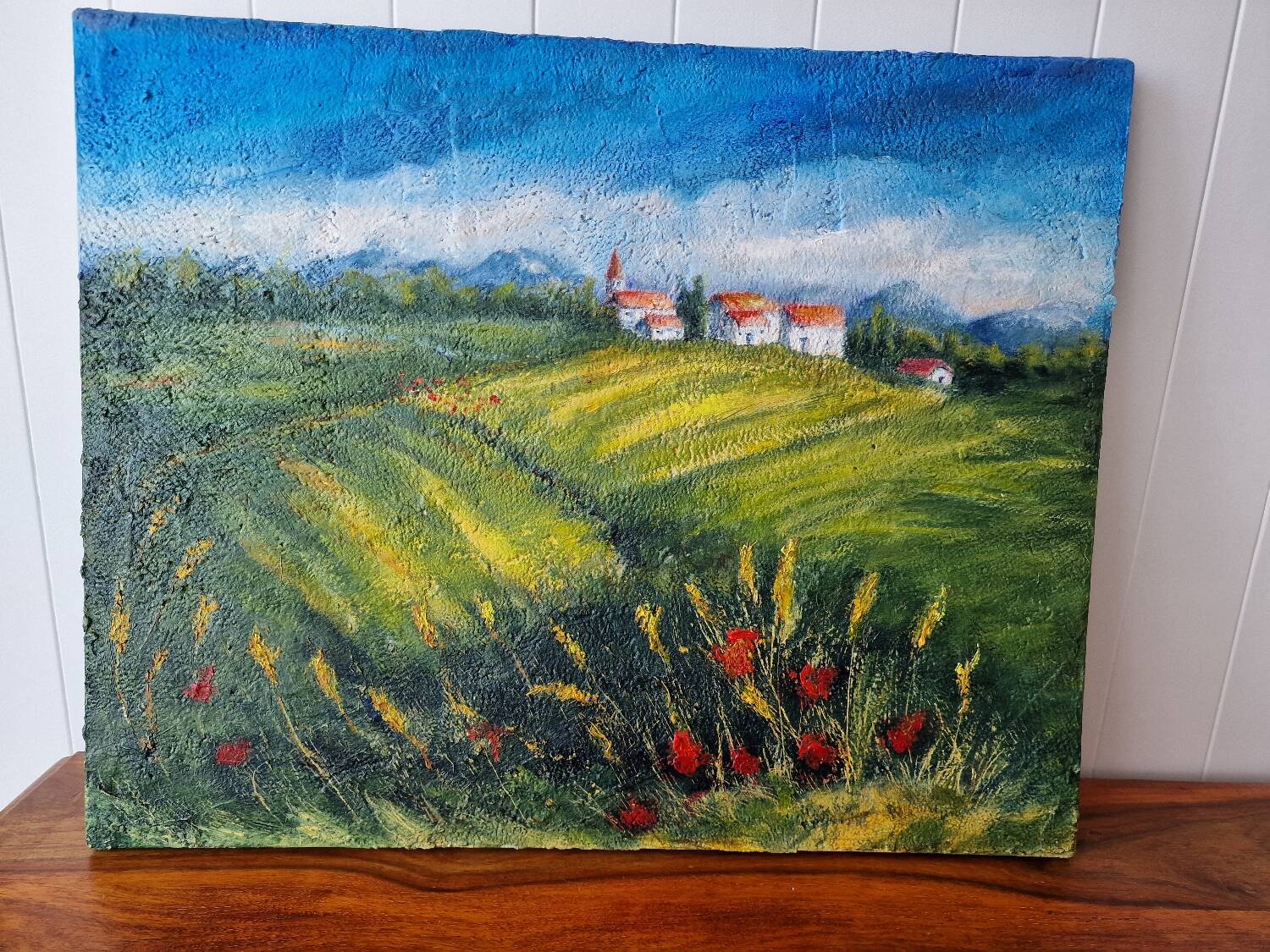 Bucolic landscape painting