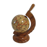 Small globe supporting olive wood