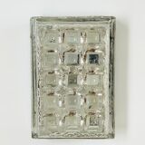 Rectangular embossed glass wall lamp from Limburg, Germany 1970