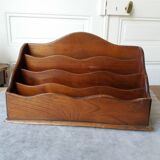 Large art deco mail holder in varnished wood