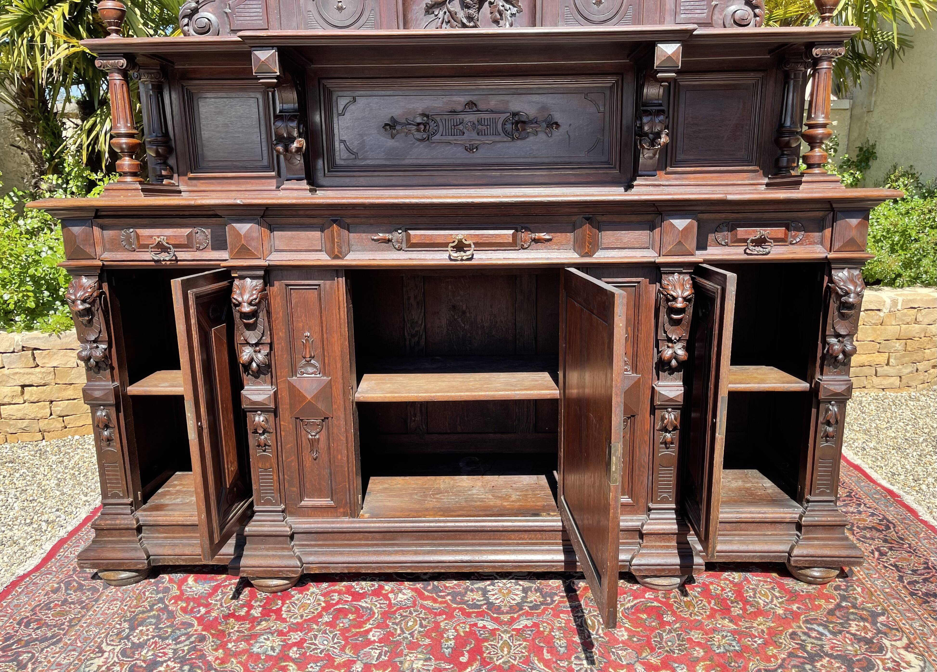 Hunting Buffet in Oak Renaissance Style