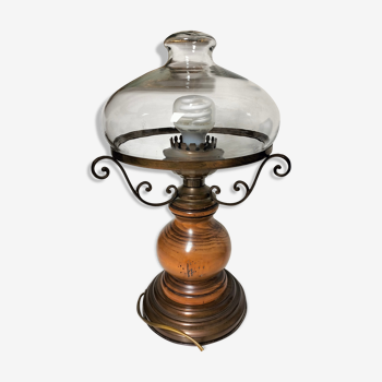 Ancienne lampe globe verre, vintage