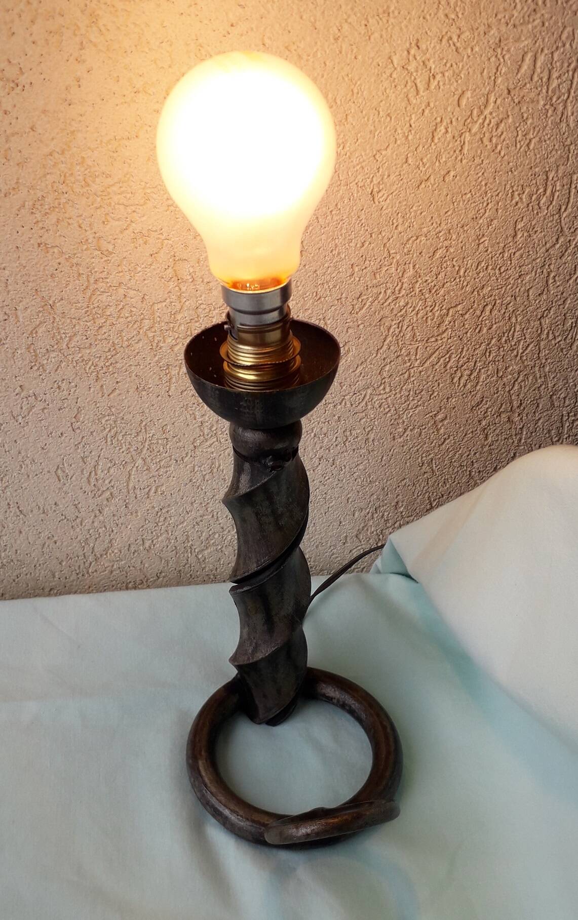 Pair of wrought iron lamp bases