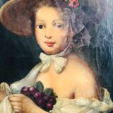 Painting: Oil on canvas: Portrait of a young woman