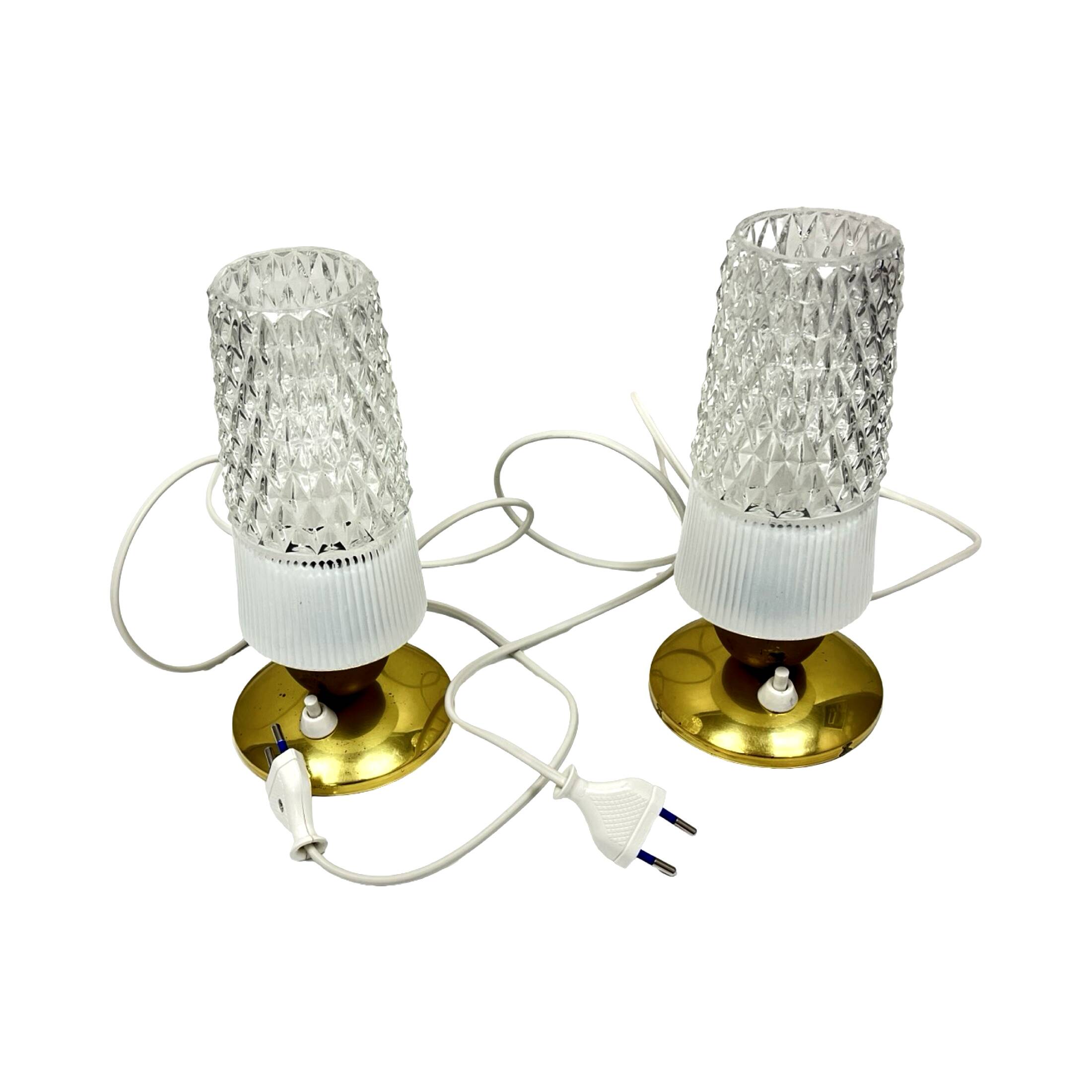 Pair of vintage Elektro-Rausendorf Bautzen bedside lamps, Germany, 1970s