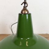 Suspension industrielle en émail vert de Jackson Electrical Co., années 1960