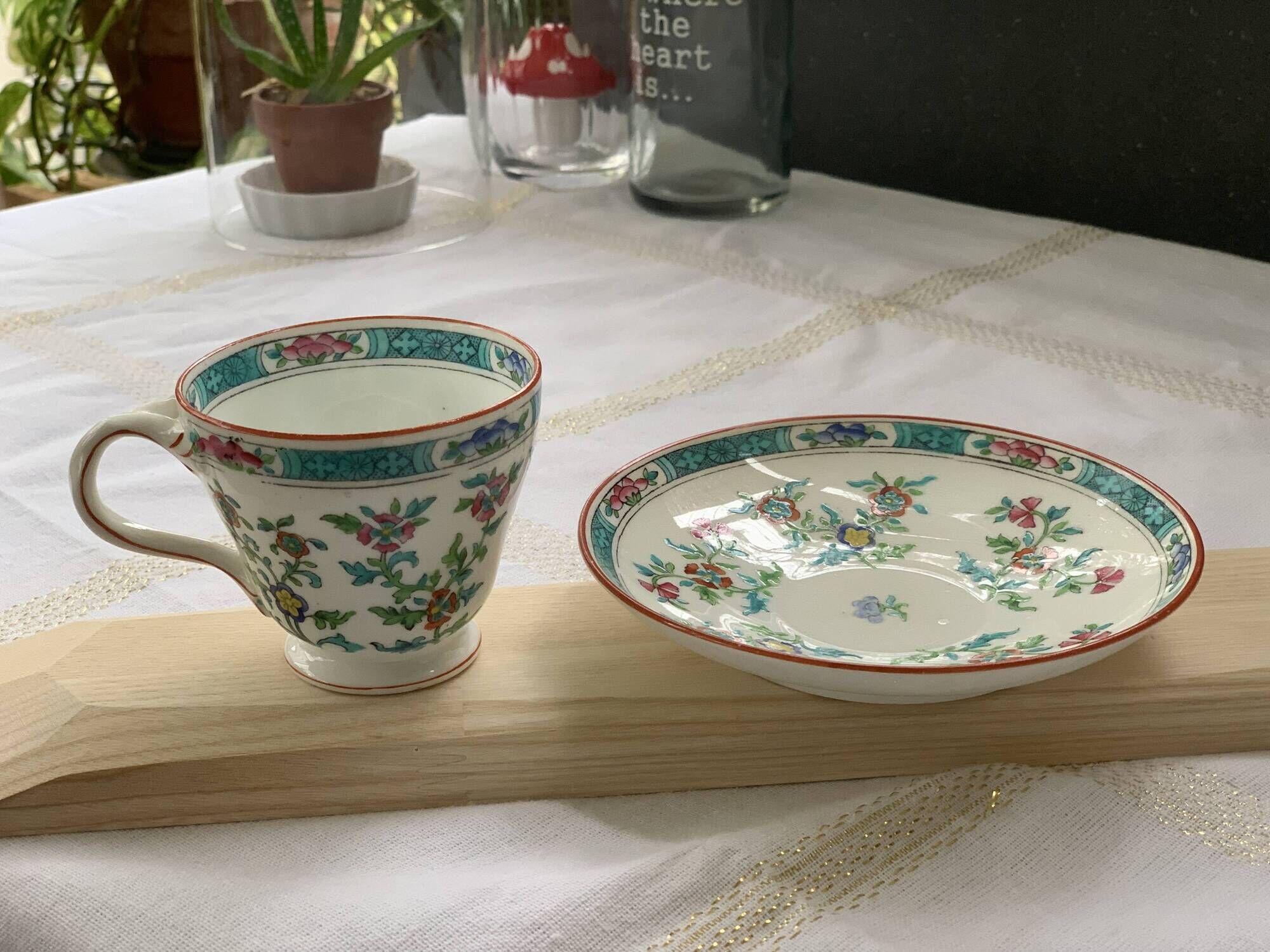 Minton English porcelain cup and under cup