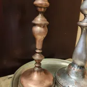 Duo of ancient torches with wabi-sabi patina