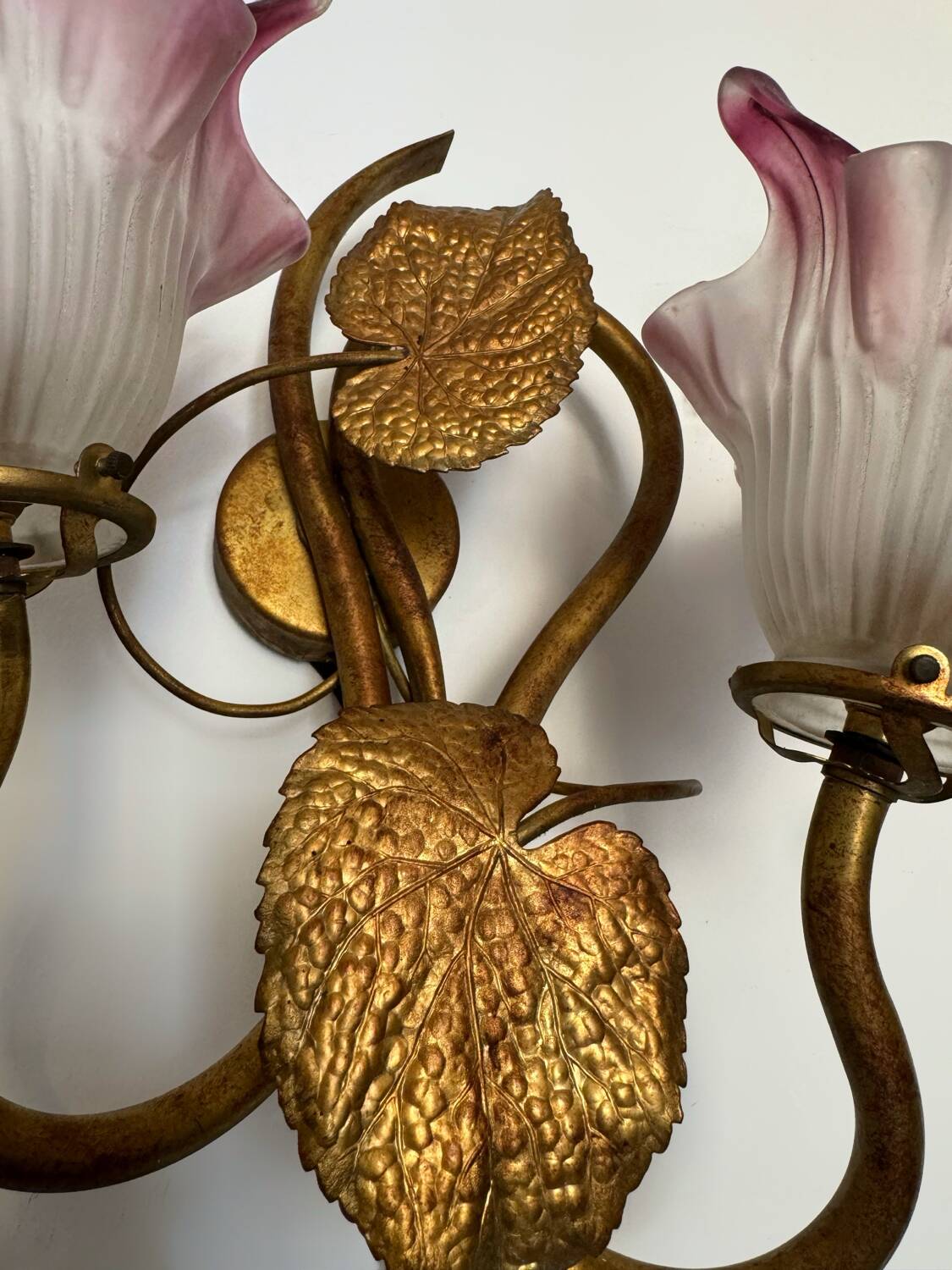 60s golden plant theme wall light