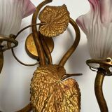 60s golden plant theme wall light