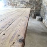 Àncienne table d’atelier sur tréteaux