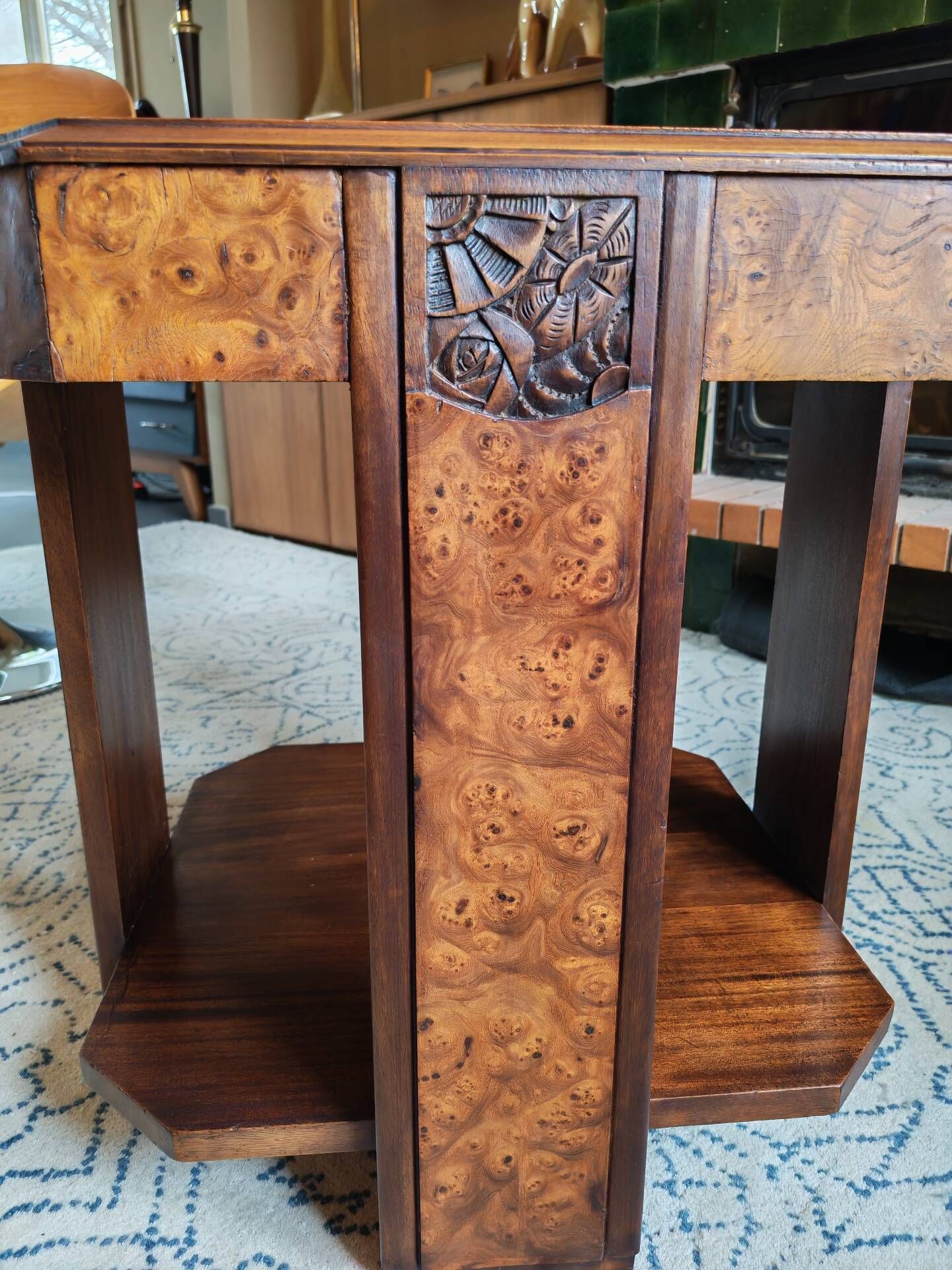 Art Deco coffee table in walnut