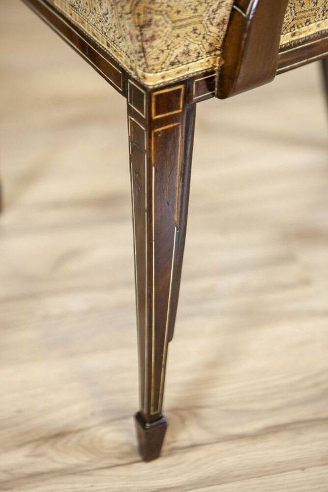 English Sheraton Style Armchairs and Chairs, Late 19th Century, Set of 4