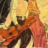 Lot of 2 vintage paintings life in Argentina