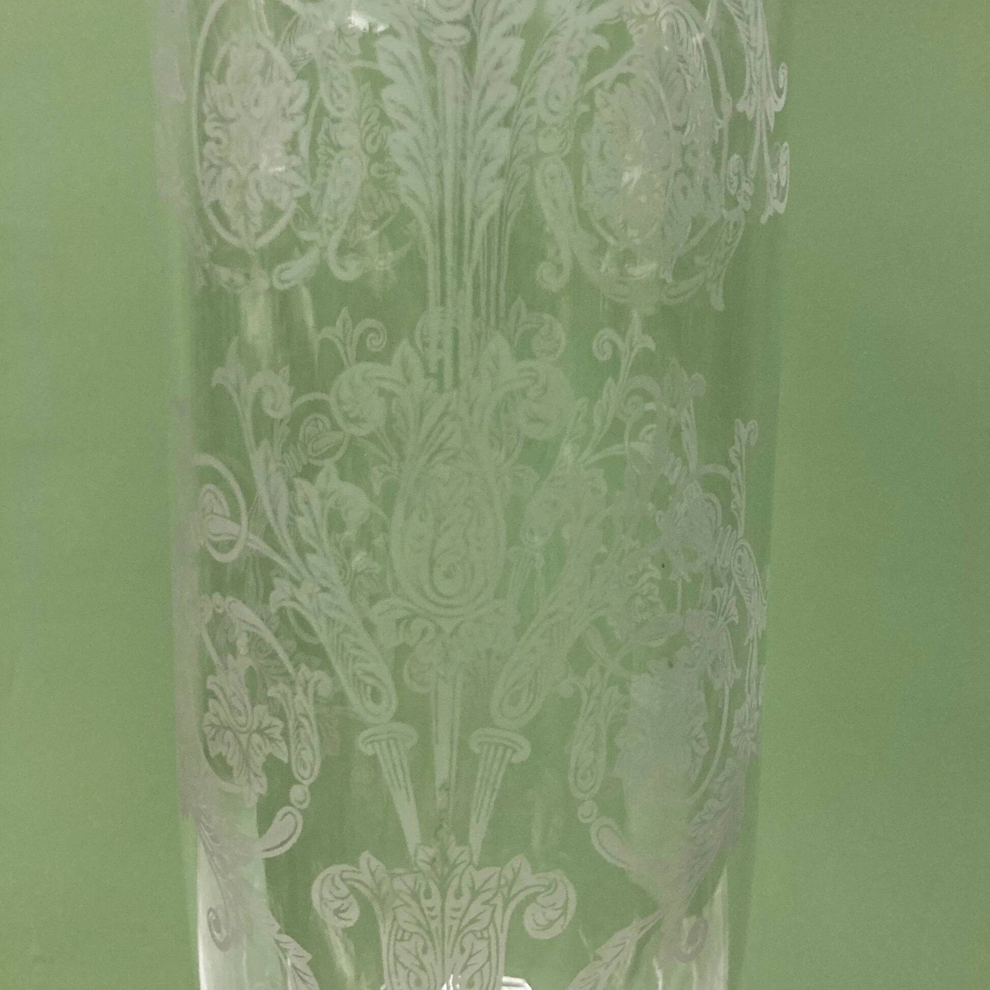 Baccarat crystal bamboo twist candle holder, signed.