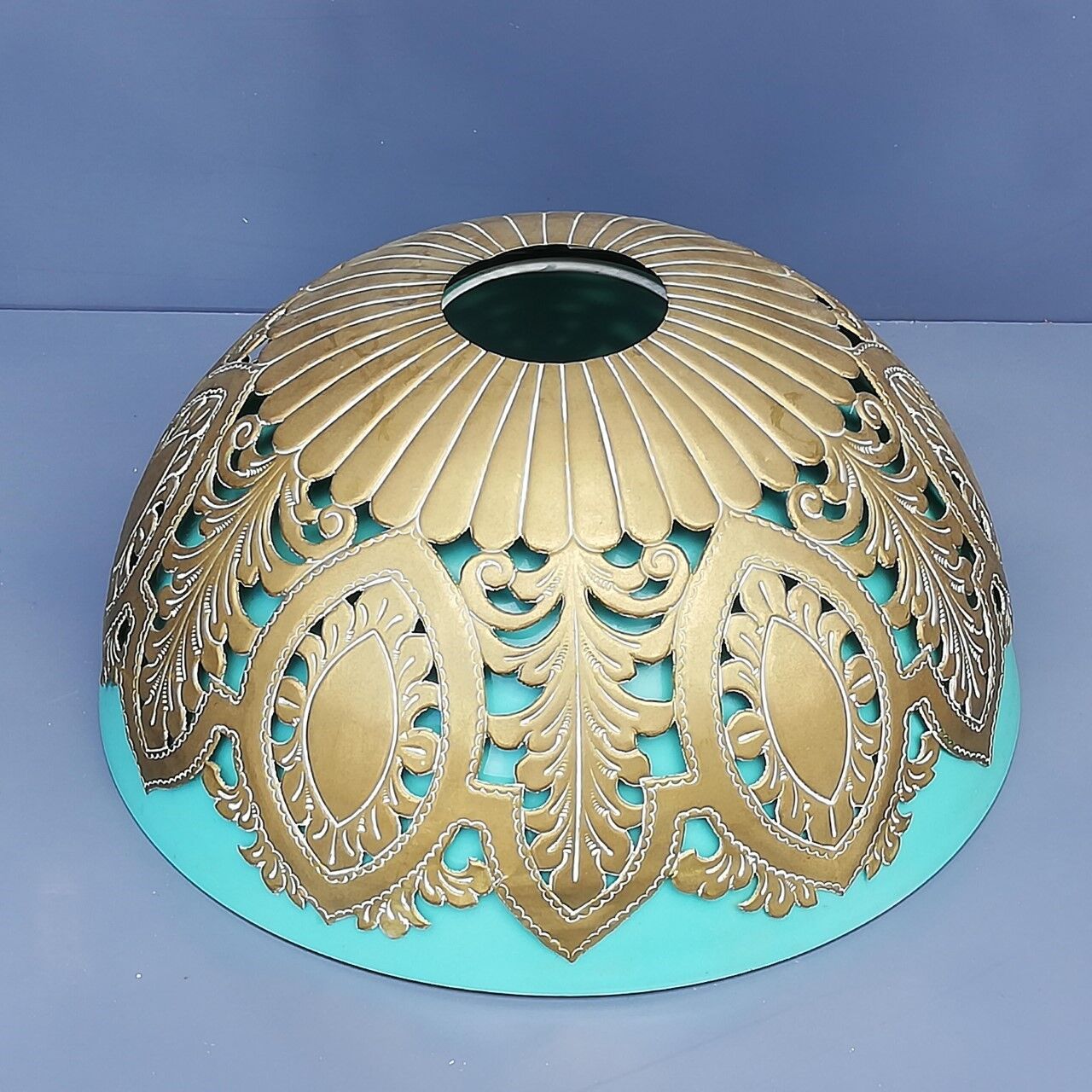 Opaline with its vintage chissed brass trim