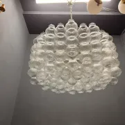 Large Murano Glass Bubble Chandelier 1980’s 11 Lights 