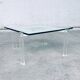 Danish Poul Kjaerholm Style Metal, Acrylic Glass & Glass Coffee Table, 1960s