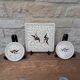 Dessous de plat et 2 dessous de bouteille Longwy modèle Chypre