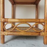 Furniture shelf vintage rattan and bamboo