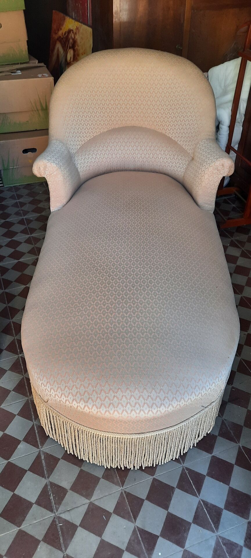Méridienne et fauteuils crapaud