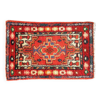 tapis velouré oriental vintage - 40cm x 62cm