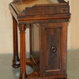 Davenport Regency Antique Desk Circa 1810-1820 in Hardwood and Leather